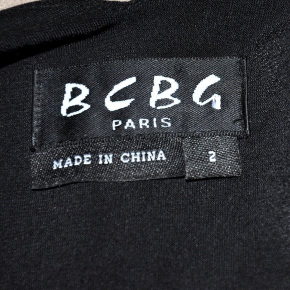 BCBG Black & Silver Knee Length Balloon Style Party Cocktail Dress  Size 2 - Picture 8 of 8